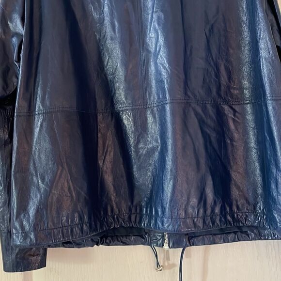 BLUE Lambskin Soft Leather Jacket Lafayette 148 New York NWT - Picture 9 of 16